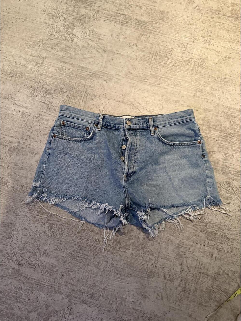 AGOLDE Light Denim Cutoff Fray Parker Denim Short sz 30